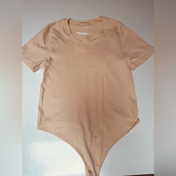 Nearly Nude Tan Short Sleeve Bodysuit - Picture 1 of 8
